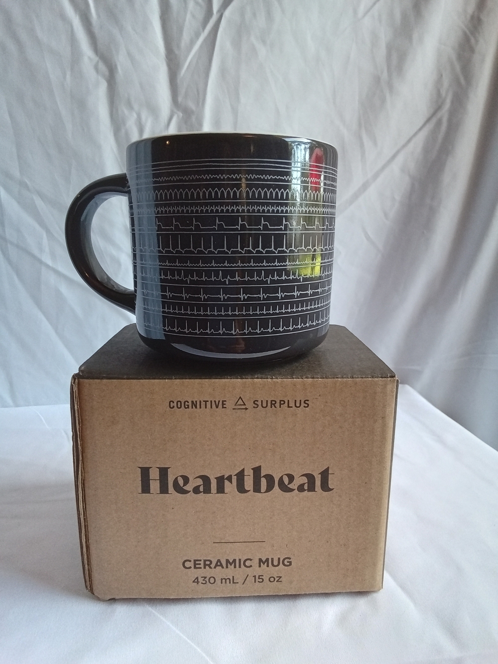 Cognitive Surplus Heartbeat Black Ceramic Mug